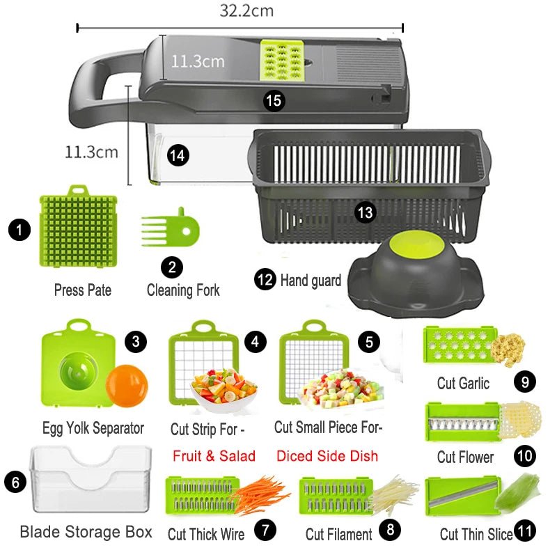 22 In 1 Multifunctional Vegetable Cutter | Viral Daily Kitchen Gadget - VarietyGifts