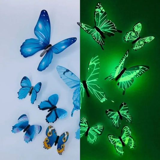 3D Luminous Butterfly 12Pcs | Creative Wall Art, Home Decorations - VarietyGifts
