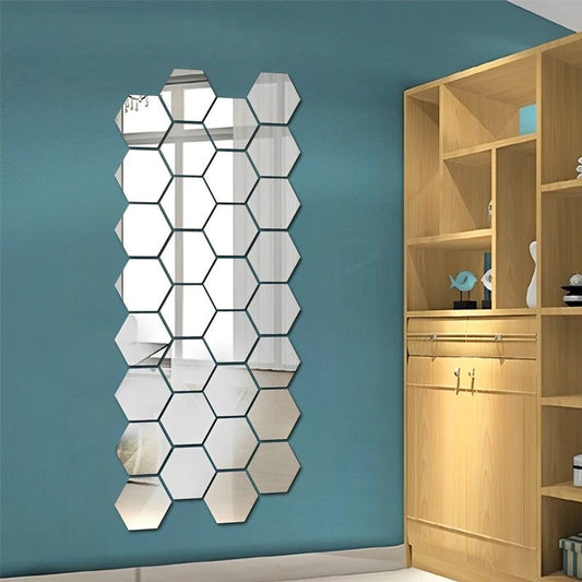 3D Mirror Wall Stickers | Acrylic And Gold Wall Mirror Self Adhesive - VarietyGifts