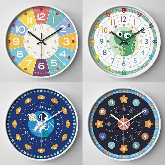 8 Inch Childrens Wall Clock | Modern Wall Clock Decor, Silent - VarietyGifts