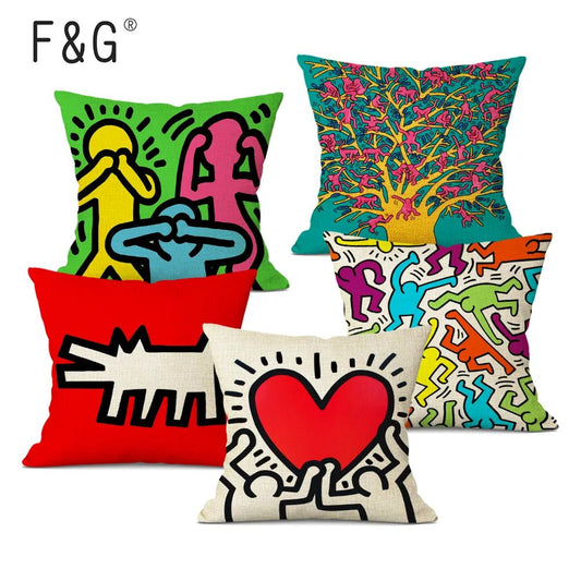 Abstract Pop Art Cushion Covers | Colourful Graffiti Cushion Cover - VarietyGifts