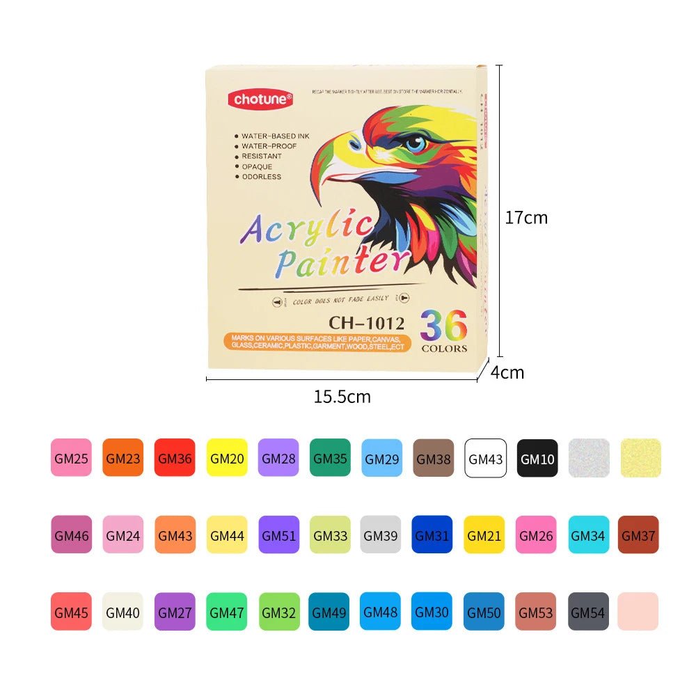 Acrylic Markers For Drawing & Painting | Colourful, Double Sided, Art - VarietyGifts