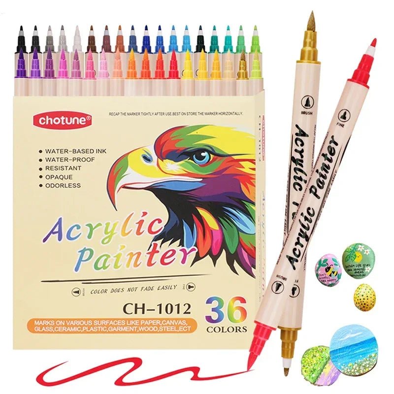 Acrylic Markers For Drawing & Painting | Colourful, Double Sided, Art - VarietyGifts