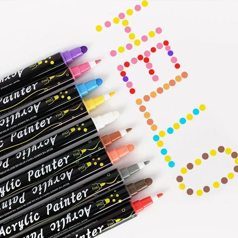 Acrylic Markers For Drawing & Painting | Colourful, Double Sided, Art - VarietyGifts