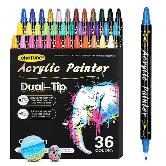 Acrylic Markers For Drawing & Painting | Colourful, Double Sided, Art - VarietyGifts