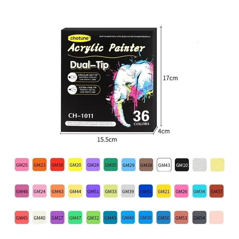 Acrylic Markers For Drawing & Painting | Colourful, Double Sided, Art - VarietyGifts