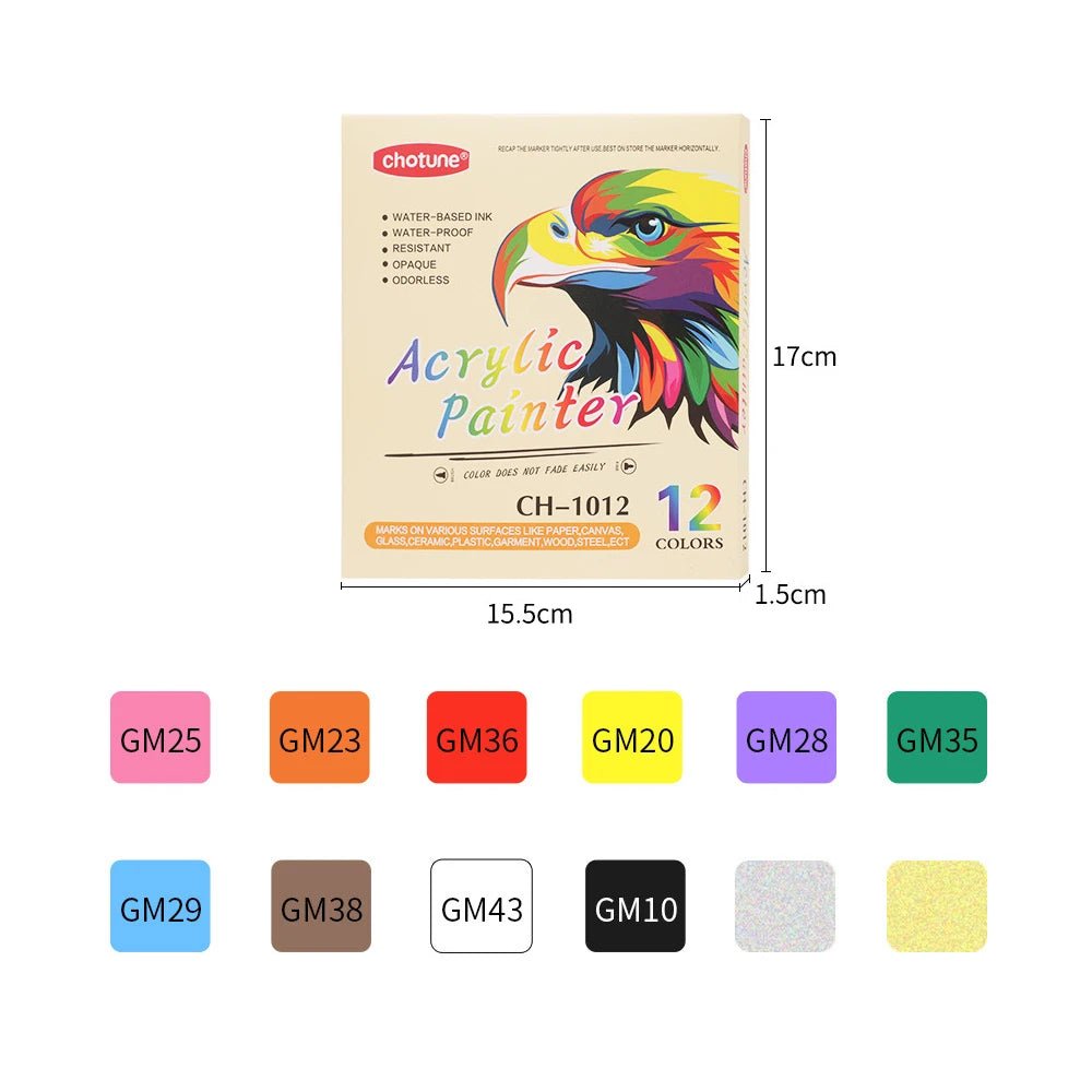 Acrylic Markers For Drawing & Painting | Colourful, Double Sided, Art - VarietyGifts