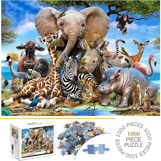 Animal World Jigsaw Puzzle 1000pc | Fun Jigsaw For Adults & Children - VarietyGifts