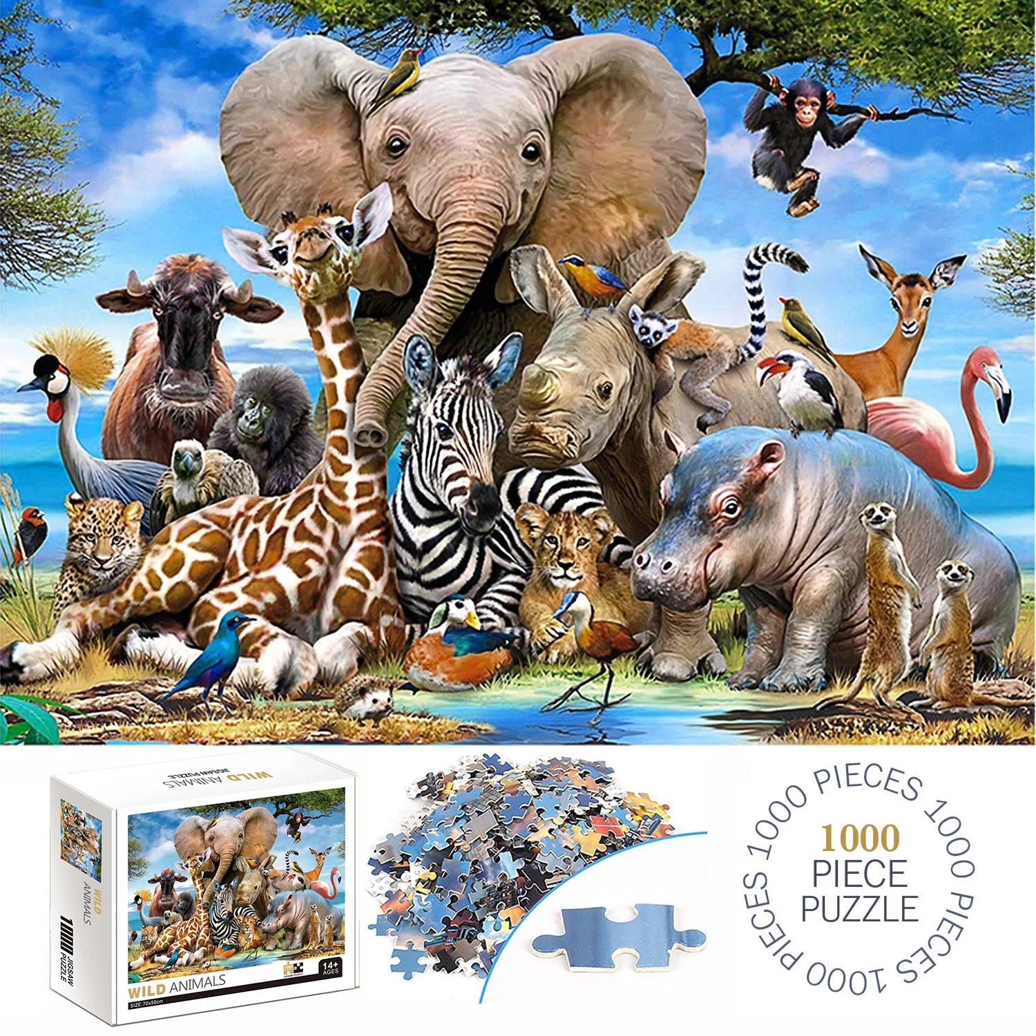 Animal World Jigsaw Puzzle 1000pc | Fun Jigsaw For Adults & Children - VarietyGifts