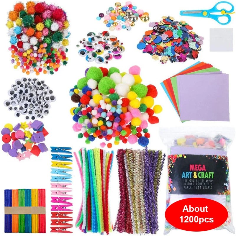 Arts & Crafts Supplies For Kids 1200pc | All In One DIY Crafting Kit - VarietyGifts