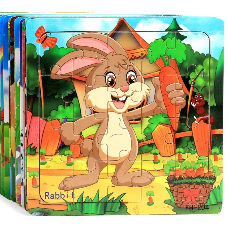 Children's 20 Piece Wooden Cartoon Jigsaw Puzzle | Educational Puzzles - VarietyGifts