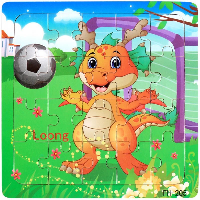 Children's 20 Piece Wooden Cartoon Jigsaw Puzzle | Educational Puzzles - VarietyGifts