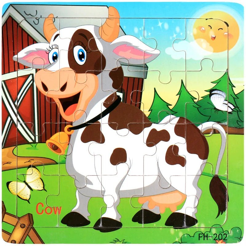 Children's 20 Piece Wooden Cartoon Jigsaw Puzzle | Educational Puzzles - VarietyGifts