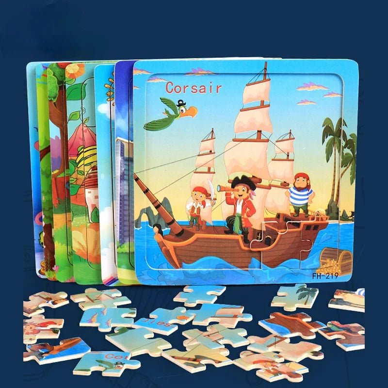 Children's 20 Piece Wooden Cartoon Jigsaw Puzzle | Educational Puzzles - VarietyGifts