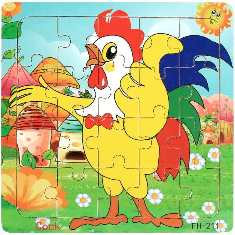 Children's 20 Piece Wooden Cartoon Jigsaw Puzzle | Educational Puzzles - VarietyGifts