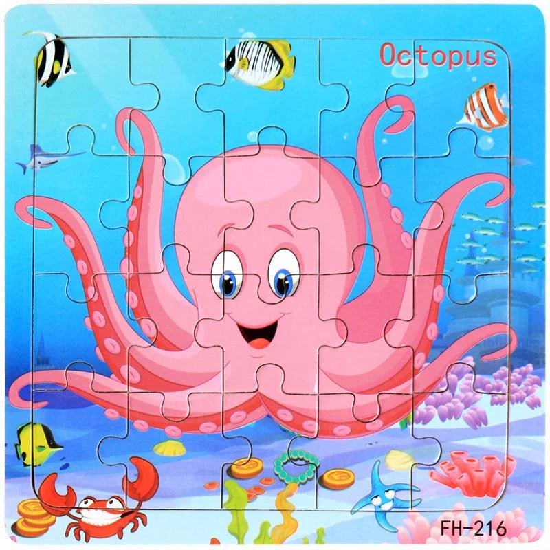 Children's 20 Piece Wooden Cartoon Jigsaw Puzzle | Educational Puzzles - VarietyGifts