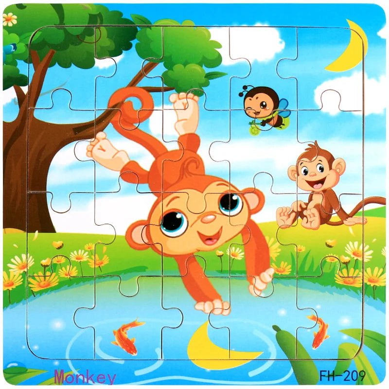 Children's 20 Piece Wooden Cartoon Jigsaw Puzzle | Educational Puzzles - VarietyGifts