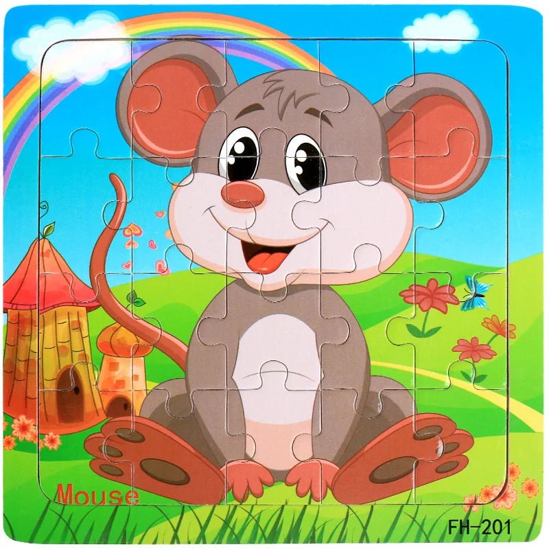 Children's 20 Piece Wooden Cartoon Jigsaw Puzzle | Educational Puzzles - VarietyGifts