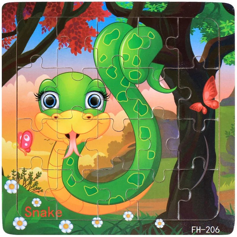 Children's 20 Piece Wooden Cartoon Jigsaw Puzzle | Educational Puzzles - VarietyGifts