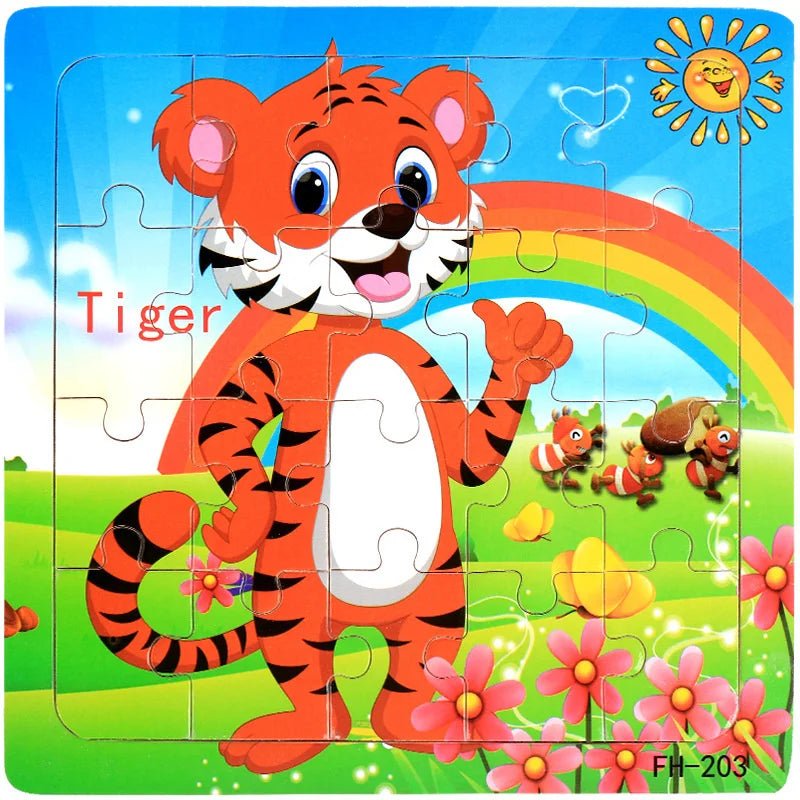 Children's 20 Piece Wooden Cartoon Jigsaw Puzzle | Educational Puzzles - VarietyGifts