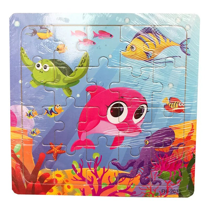 Children's 20 Piece Wooden Cartoon Jigsaw Puzzle | Educational Puzzles - VarietyGifts