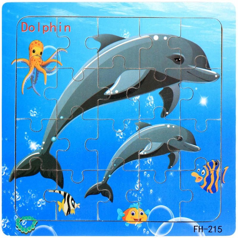 Children's 20 Piece Wooden Cartoon Jigsaw Puzzle | Educational Puzzles - VarietyGifts