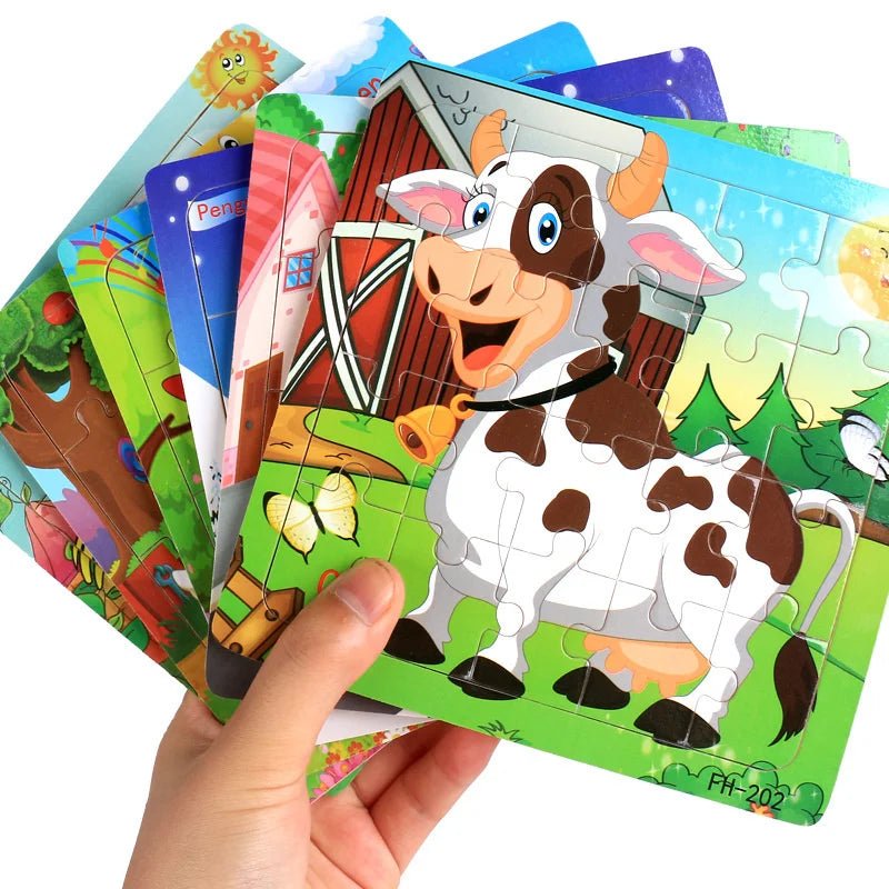 Children's 20 Piece Wooden Cartoon Jigsaw Puzzle | Educational Puzzles - VarietyGifts