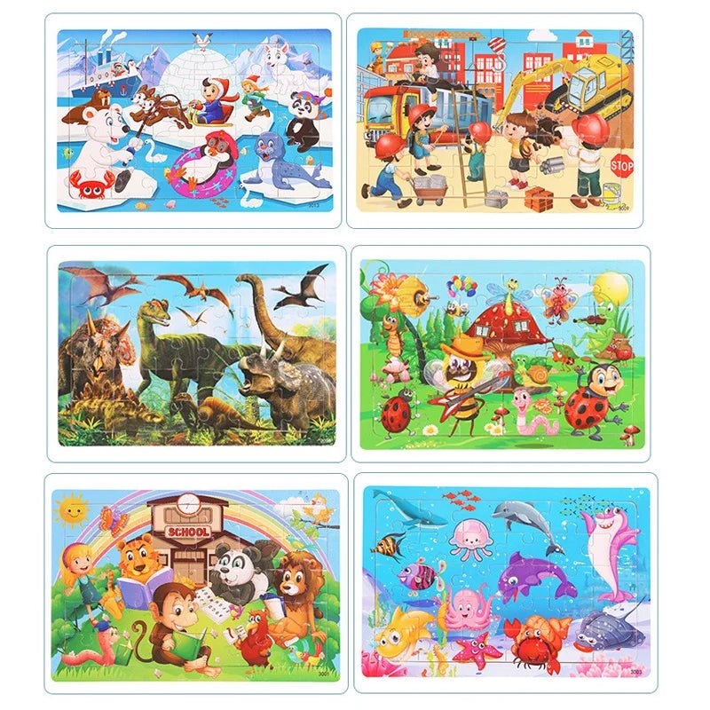 Children's 30 Piece Cartoon Jigsaw Puzzle | Montessori Kids Puzzle - VarietyGifts