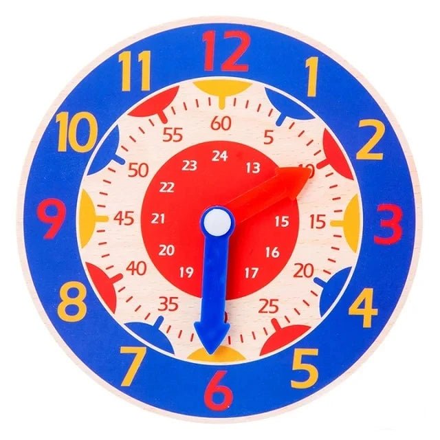 Childrens Montessori Wooden Clock Toy | Cognitive Learning Educational - VarietyGifts