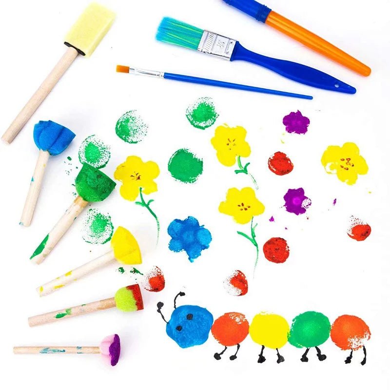 Children's Painting Sponge Brush Set | Creative Stamp Art, Craft Kit - VarietyGifts