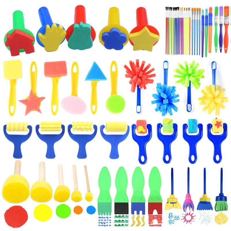 Children's Painting Sponge Brush Set | Creative Stamp Art, Craft Kit - VarietyGifts