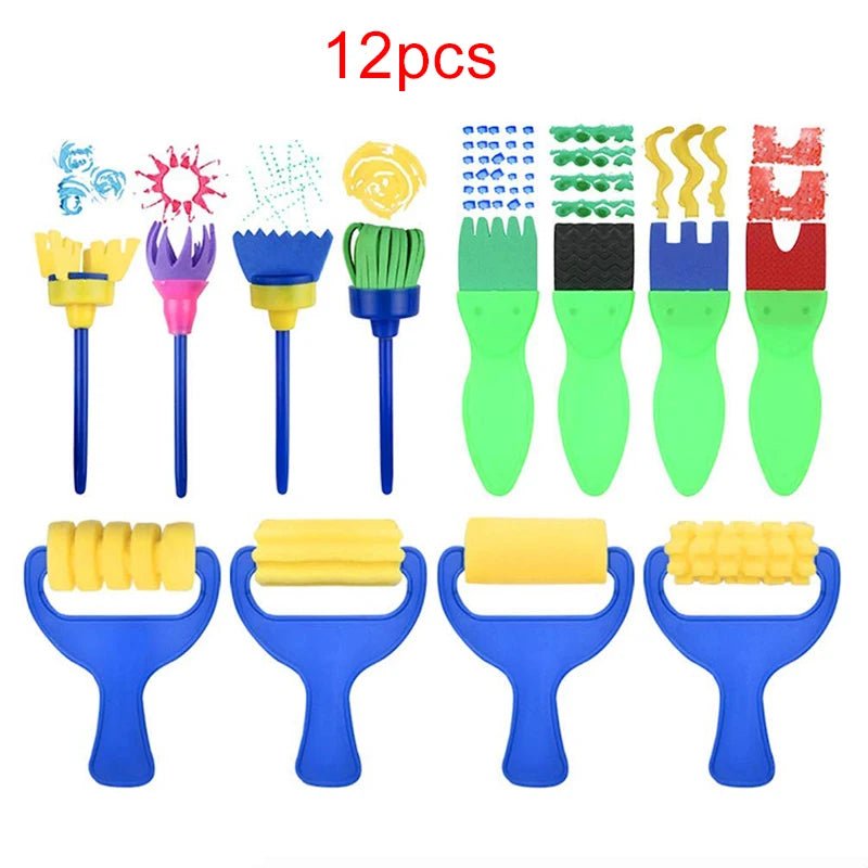 Children's Painting Sponge Brush Set | Creative Stamp Art, Craft Kit - VarietyGifts