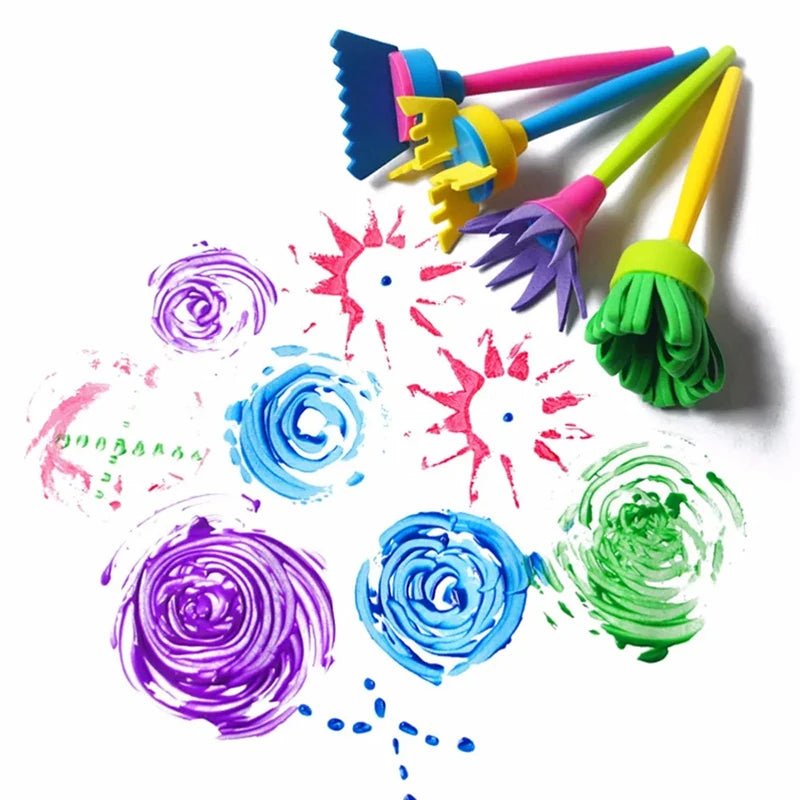 Children's Painting Sponge Brush Set | Creative Stamp Art, Craft Kit - VarietyGifts