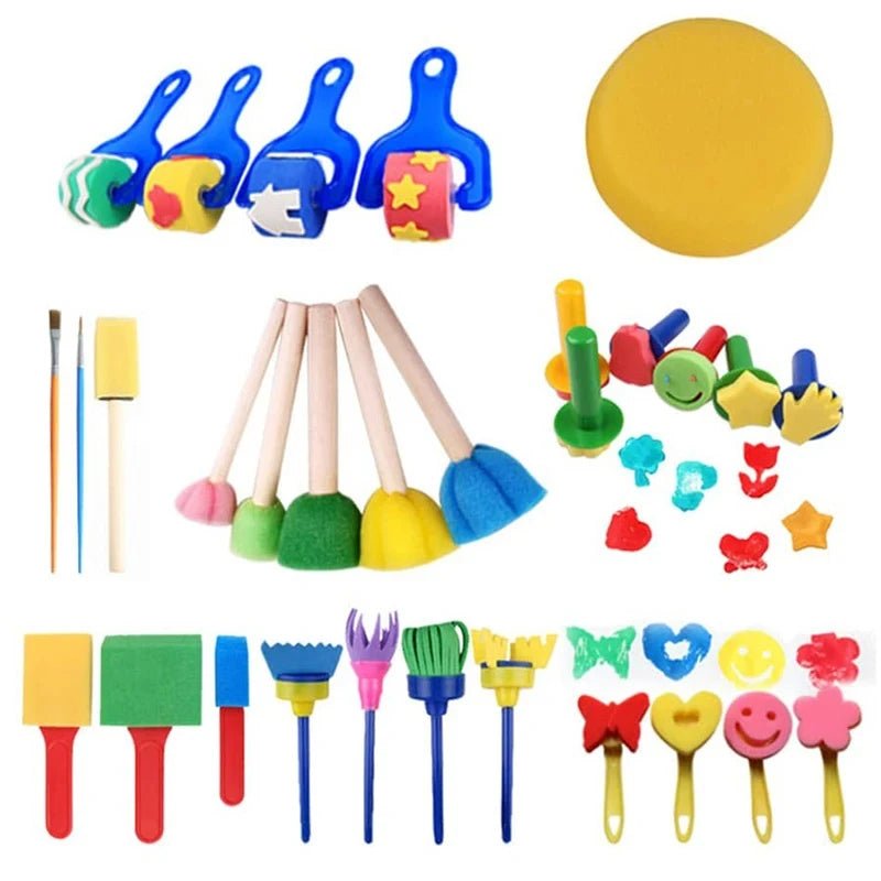 Children's Painting Sponge Brush Set | Creative Stamp Art, Craft Kit - VarietyGifts