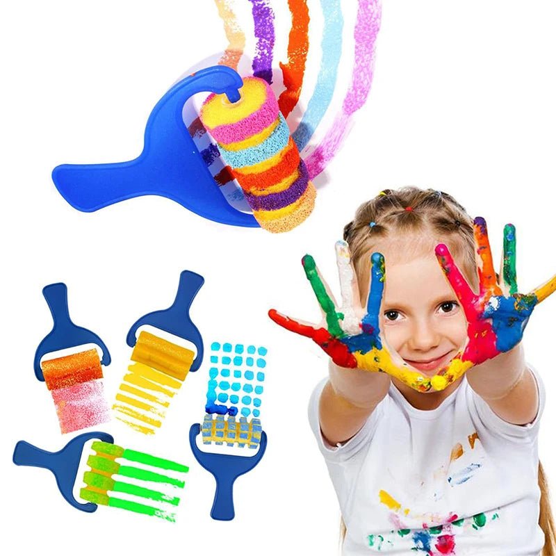 Children's Painting Sponge Brush Set | Creative Stamp Art, Craft Kit - VarietyGifts