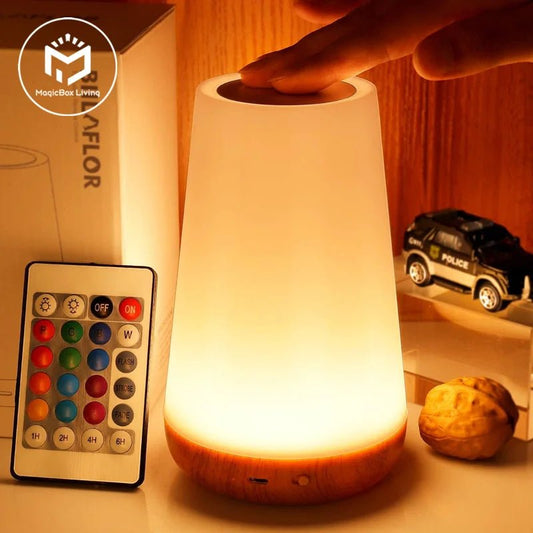 Colour Changing Night Light | RGB, Remote Control, Touch Dimmable Lamp - VarietyGifts