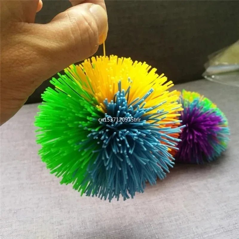 Colourful Bouncy Stress Ball | Rainbow Fidget Sensory Stringy Ball - VarietyGifts