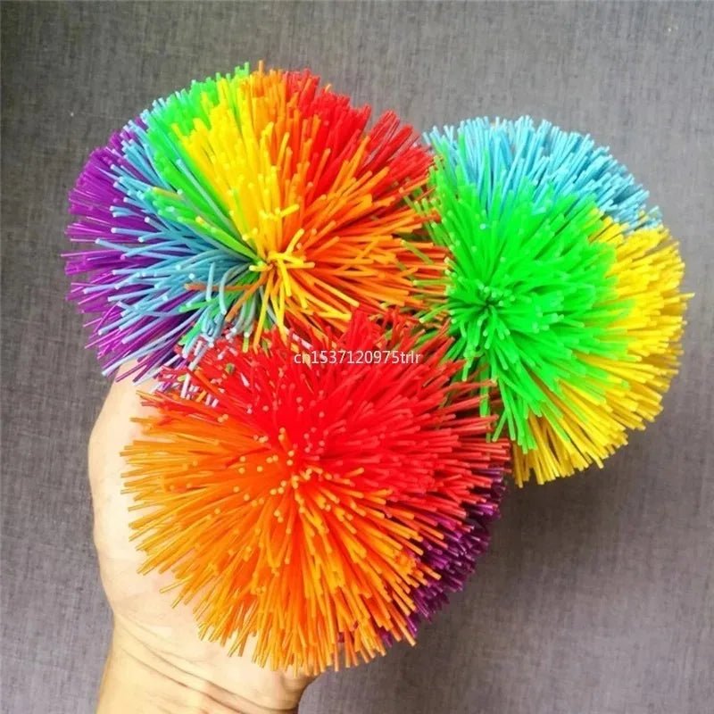 Colourful Bouncy Stress Ball | Rainbow Fidget Sensory Stringy Ball - VarietyGifts