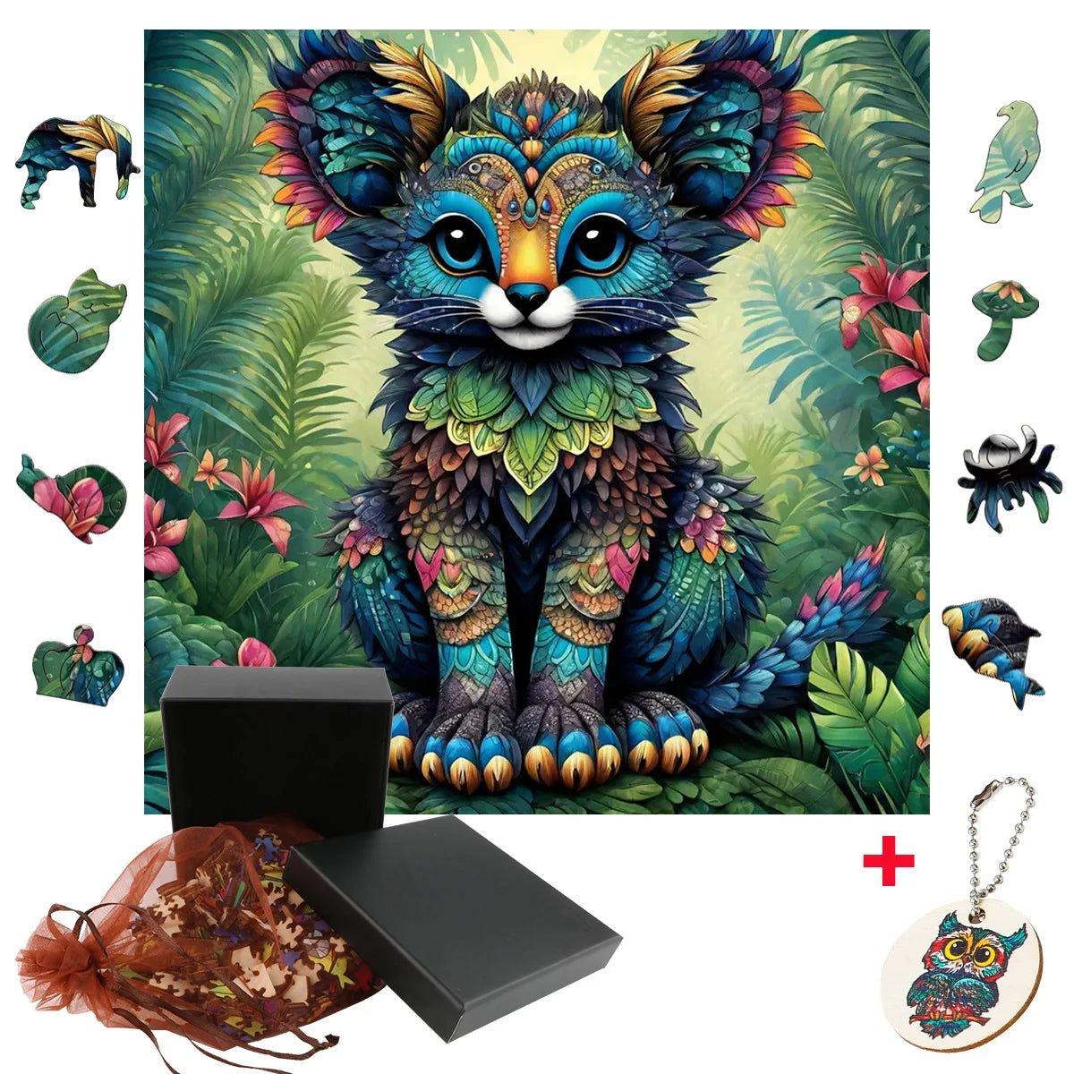 Colourful Creature Wooden Jigsaw Puzzle | Fun Puzzle For Adults & Kids - VarietyGifts