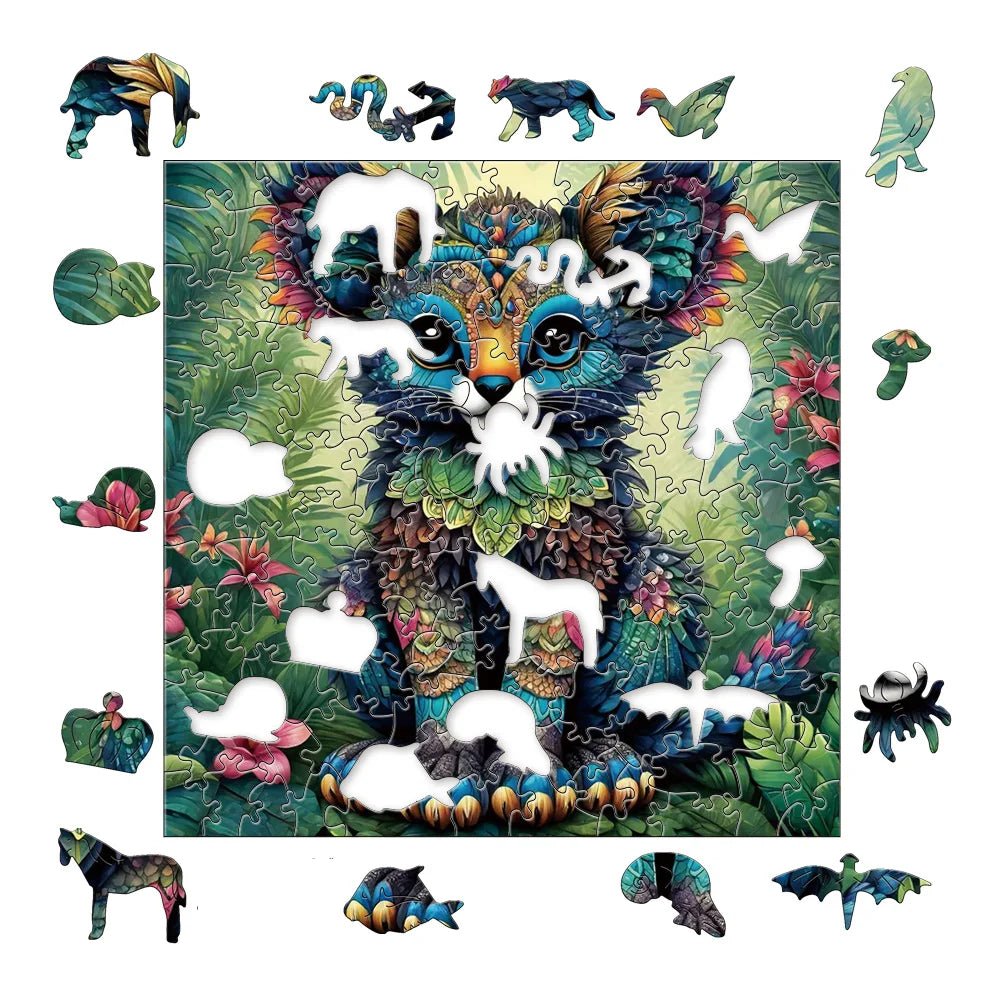 Colourful Creature Wooden Jigsaw Puzzle | Fun Puzzle For Adults & Kids - VarietyGifts