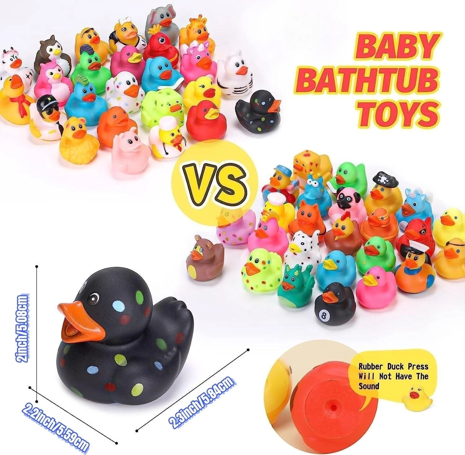 Colourful Rubber Ducks Bath Toys | Floating Shower Toys, Baby Toddler - VarietyGifts