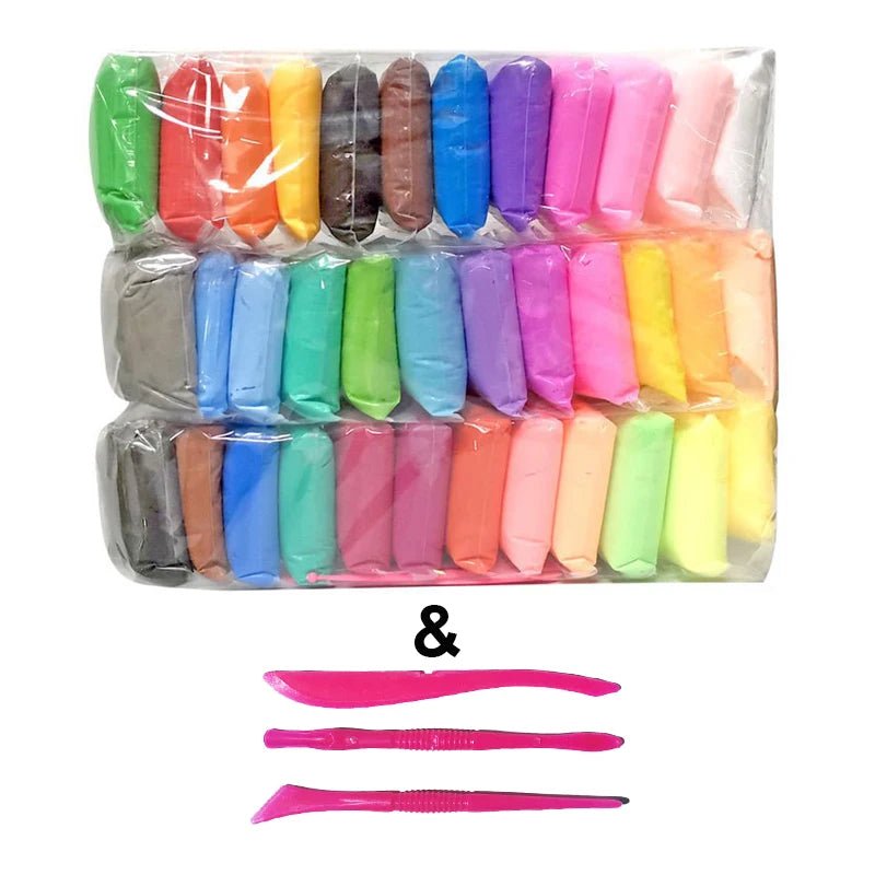 Colourful Super Light Clay 36pc | Modelling Clay With Tools, Soft DIY - VarietyGifts