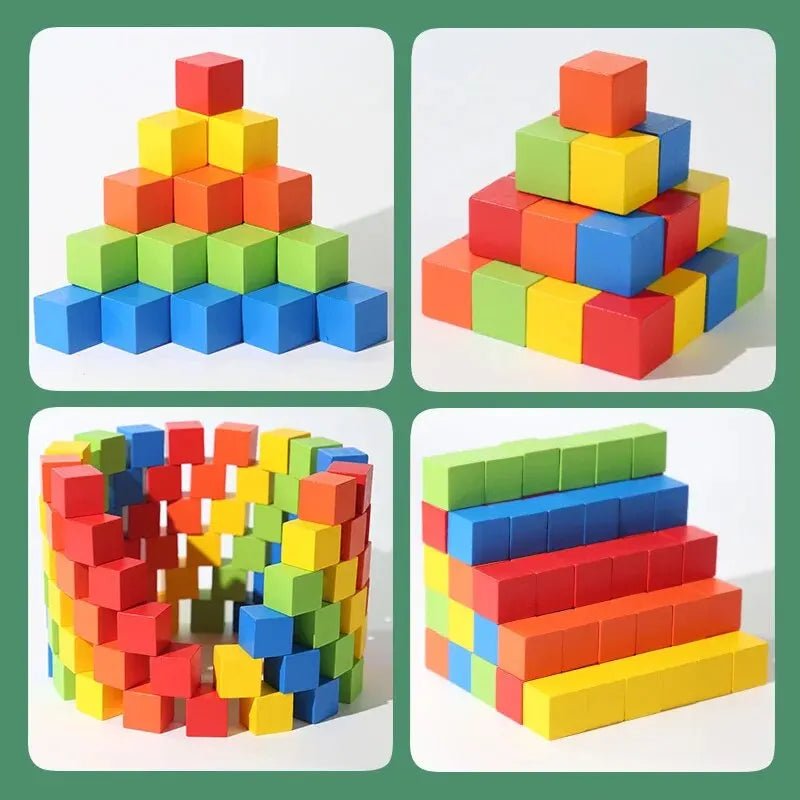 Colourful Wooden Building Blocks 50Pcs | Educational Toys For Kids - VarietyGifts