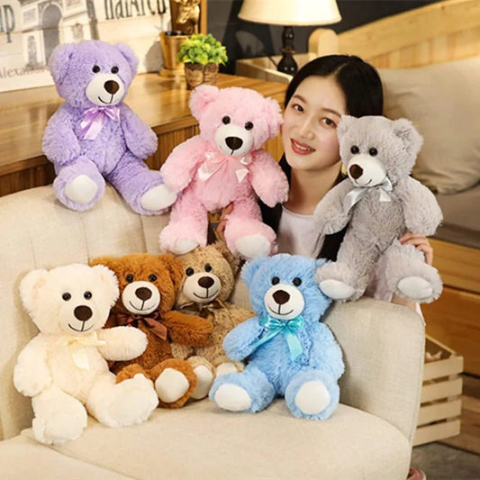 Cute Colourful Teddy Bear | 35CM Fluffy Plush Bear, Comforting, Cuddle - VarietyGifts