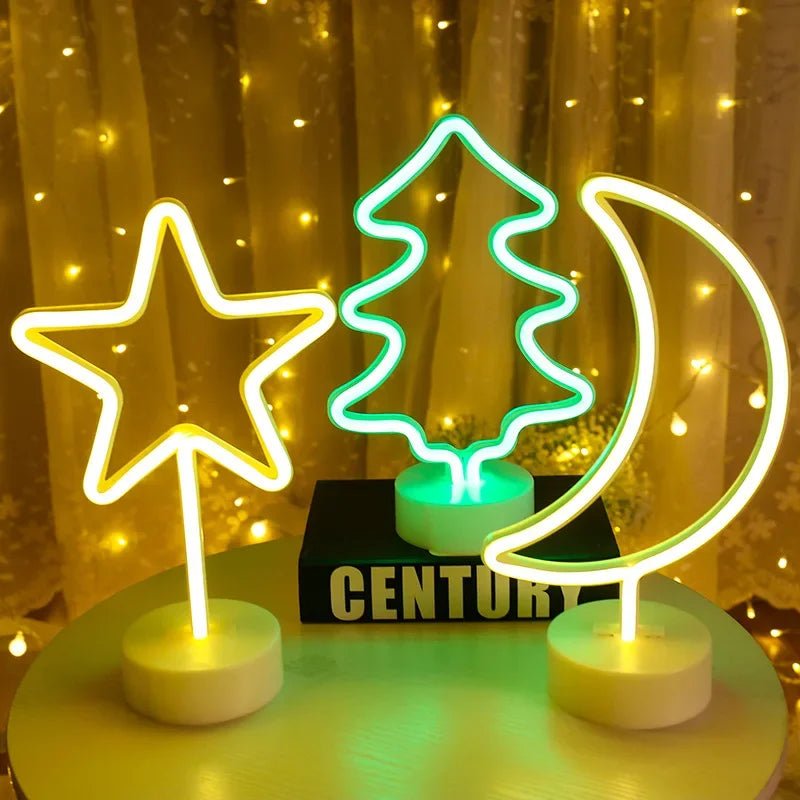 Cute LED Neon Night Light | Bright Colourful Bedroom Decor USB Powered - VarietyGifts