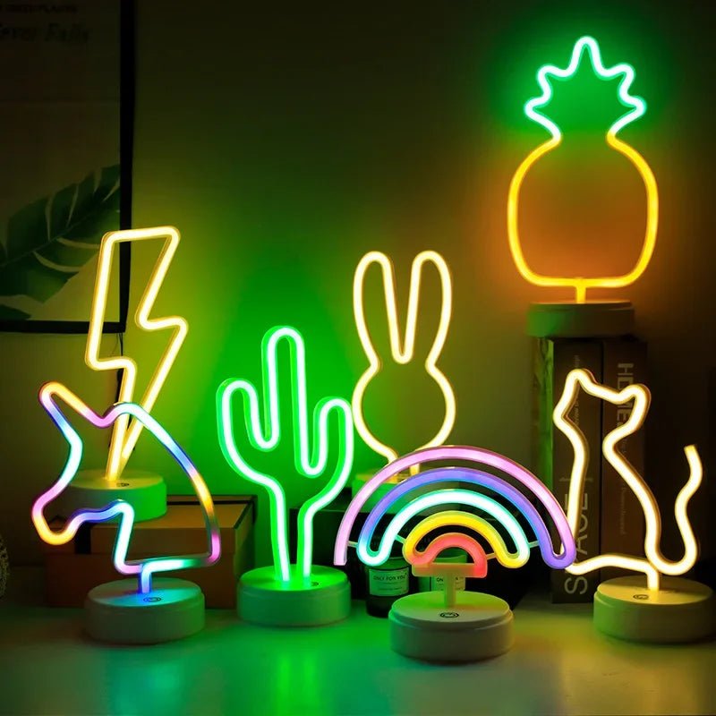 Cute LED Neon Night Light | Bright Colourful Bedroom Decor USB Powered - VarietyGifts