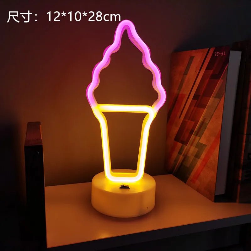 Cute LED Neon Night Light | Bright Colourful Bedroom Decor USB Powered - VarietyGifts