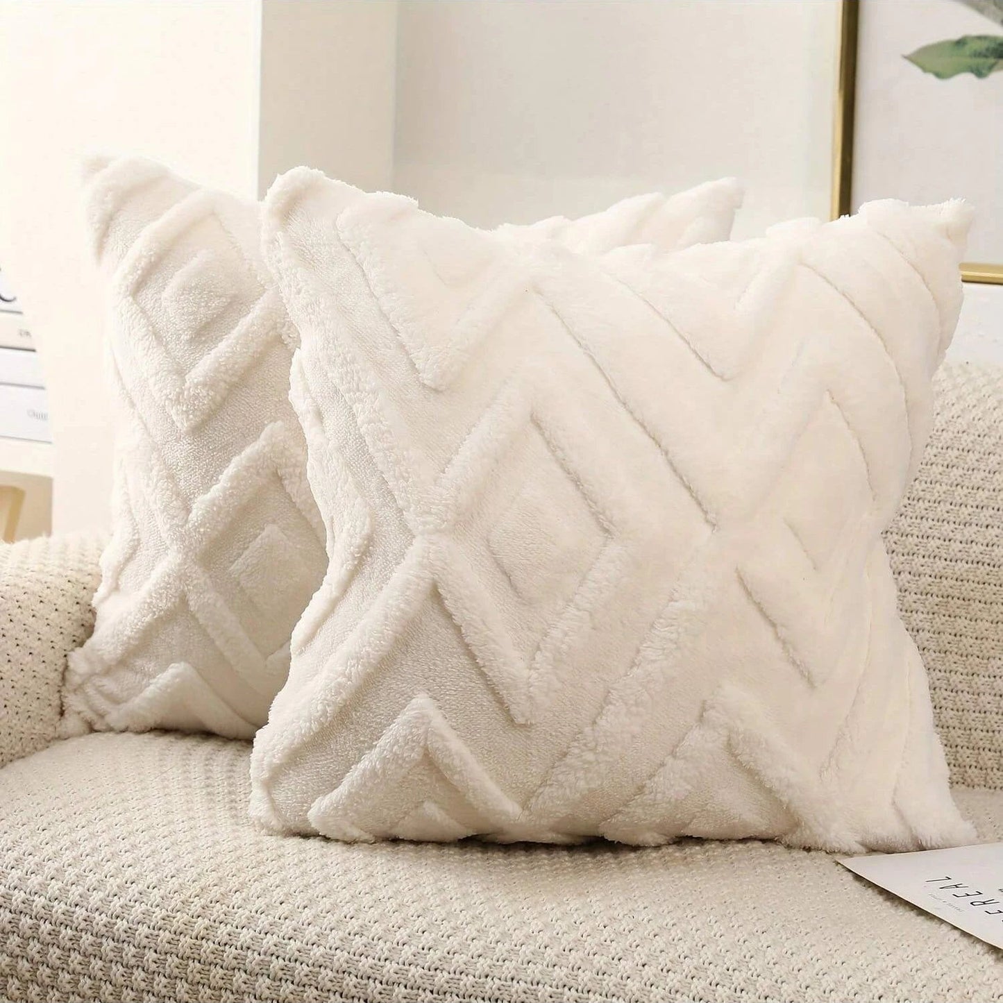 Decorative Faux Wool Cushion Cover | Soft Fluffy Fleece Patterned Case - VarietyGifts