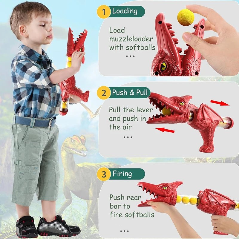 Dinosaur Shooting Toy | Moving Target Shooting Game, Inc Gun & Bullets - VarietyGifts