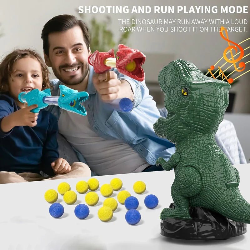 Dinosaur Shooting Toy | Moving Target Shooting Game, Inc Gun & Bullets - VarietyGifts